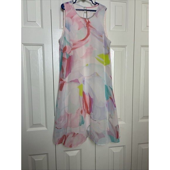 Calvin Klein Dresses & Skirts - Calvin Klein Women's Printed Trapeze Dress (6, Blush Multi)